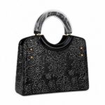 Women's Luxury Patent Leather Floral  Handbag Set - Image 6