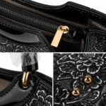Women's Luxury Patent Leather Floral  Handbag Set - Image 4