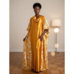Women's Luxury Floral Satin Kaftan Maxi Dress – Elegant Red & Pink - Image 5