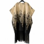 Women's Luxury Pleated African Kaftan Dress – Black & Gold Fringe Maxi Gown - Image 4