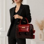 Women's Luxury Patent Leather Floral Embossed Handbag Set – Elegant Shoulder & Crossbody Purse - Image 8