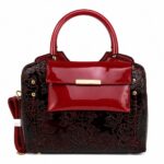 Women's Luxury Patent Leather Floral Embossed Handbag Set – Elegant Shoulder & Crossbody Purse - Image 9