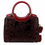 Women's Luxury Patent Leather Floral Embossed Handbag Set – Elegant Shoulder & Crossbody Purse - Image 7
