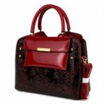 Women's Luxury Patent Leather Floral Embossed Handbag Set – Elegant Shoulder & Crossbody Purse