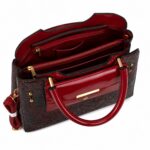 Women's Luxury Patent Leather Floral Embossed Handbag Set – Elegant Shoulder & Crossbody Purse - Image 5