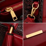 Women's Luxury Patent Leather Floral Embossed Handbag Set – Elegant Shoulder & Crossbody Purse - Image 3