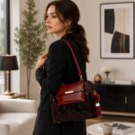 Women's Luxury Patent Leather Floral Embossed Handbag Set – Elegant Shoulder & Crossbody Purse - Image 2
